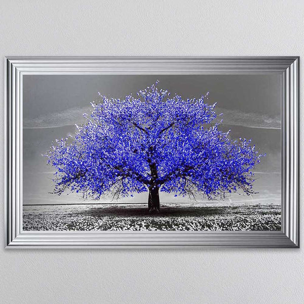 Navy Cherry Tree Framed Wall Art 114x74cm
