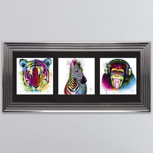 Animals Triptych Framed Wall Art 115x55cm