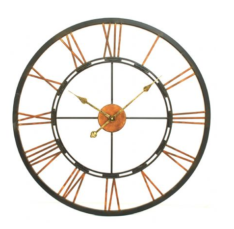 Large Metal Skeletal Wall Clock