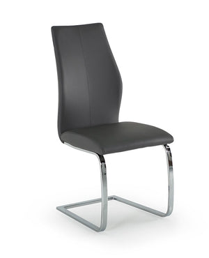 Eton Faux Leather Dining Chair in Grey