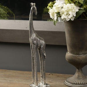 Silver Giraffe Sculpture Large