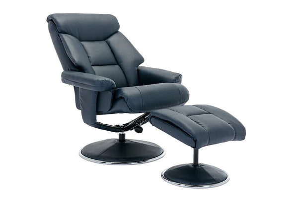 Bali Reclining Swivel Chair with Footstool