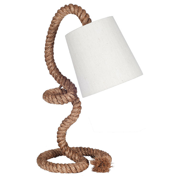 Rope Task Table Lamp Complete with Natural Shade