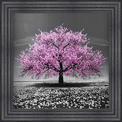 Pink Cherry Tree Framed Wall Art 75x75cm
