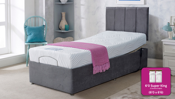Adjust-a-bed 6ft (2 x 3ft Linked) Super King Size Grandeur Natural 5000 Adjustable Bed