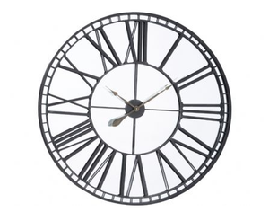 Oversized Skeleton Mirror Wall Clock