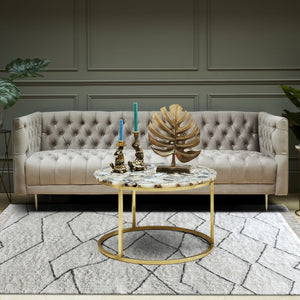 Ahun Ivory & Charcoal Patten Cotton Rug