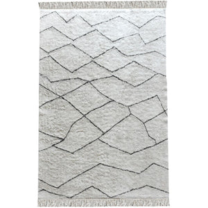 Ahun Ivory & Charcoal Patten Cotton Rug