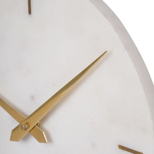White Marble Mantle Clock On Stand