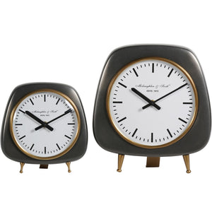 Mid Century Style Aluminium Table Clock Small 28cm