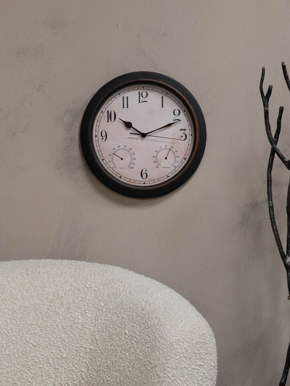 Outdoor Clock with Temperature and Humidity 31.6cm
