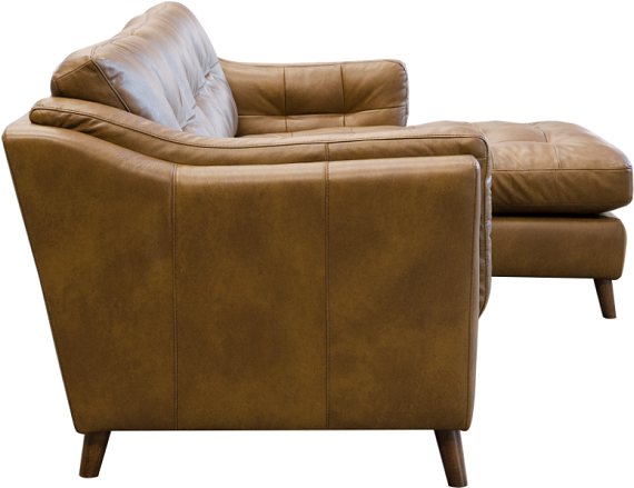 Saddler Leather Chaise Sofa
