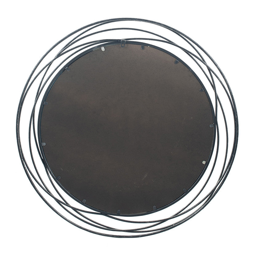 Antique Silver Metal Round Wall Mirror