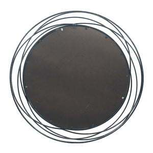 Antique Silver Metal Round Wall Mirror