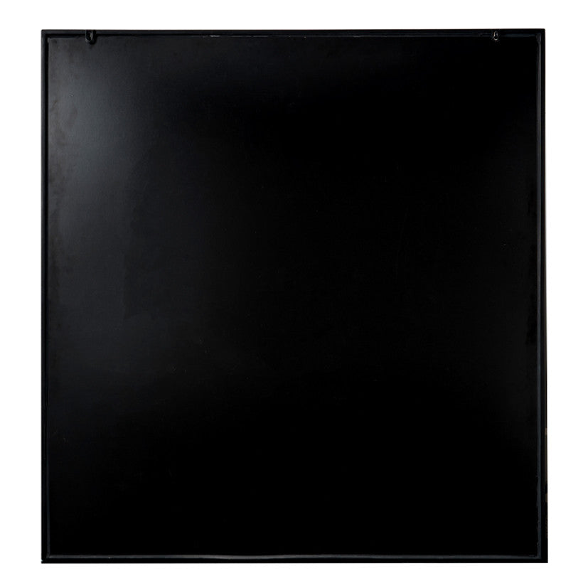 Matt Black Metal 9 Pane Mirror with Foxed Glass