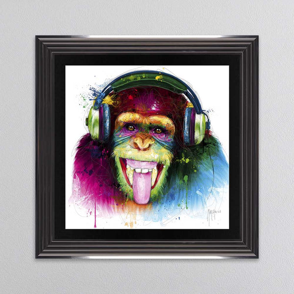 DJ Monkey Framed Wall Art 55x55cm