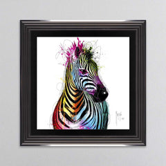 Zebra Framed Wall Art 90x90cm