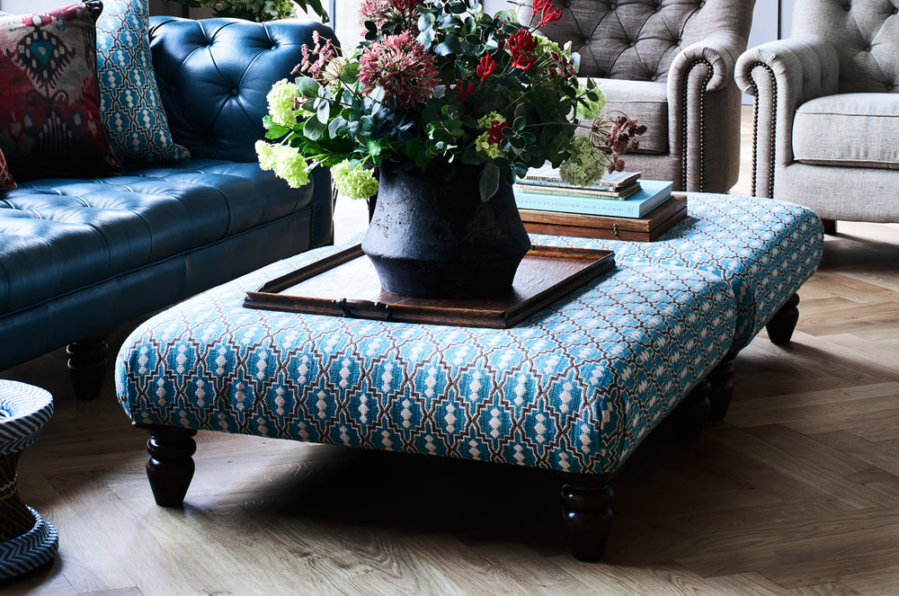 Leather/Fabric Artisan Footstool