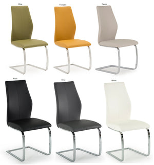 Eton Faux Leather Dining Chair in Taupe