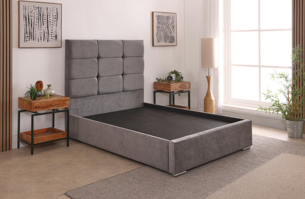 Freya 54inch 4ft Small Double Upholstered Bed Frame with Ottoman Option