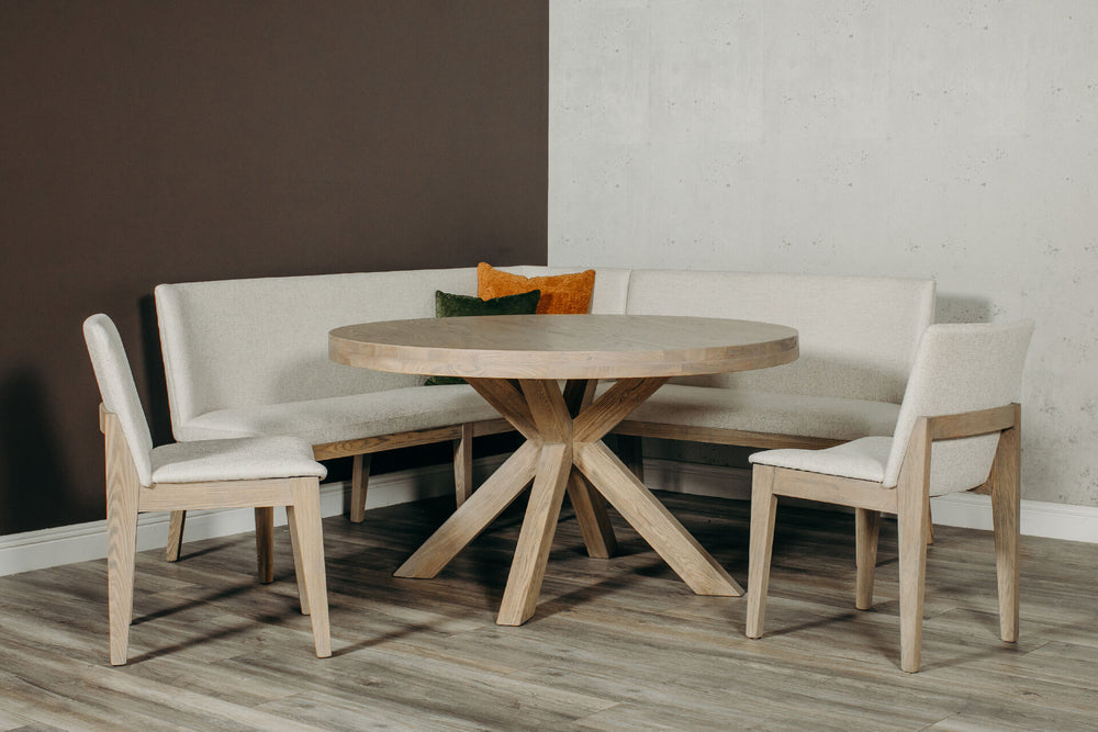 Fabiana Oak Corner Bench (2 parts made from long corner bench and short bench)