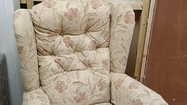 Clearance Buckfast Petite Chair w/ Arm Caps + Footstool