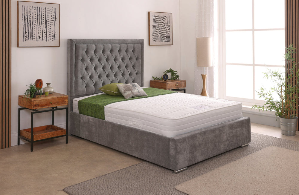Lucia 54inch 5ft King Size Upholstered Bed Frame with Ottoman Option