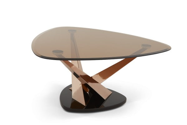 Lidia Glass Coffee Table - Rose Gold