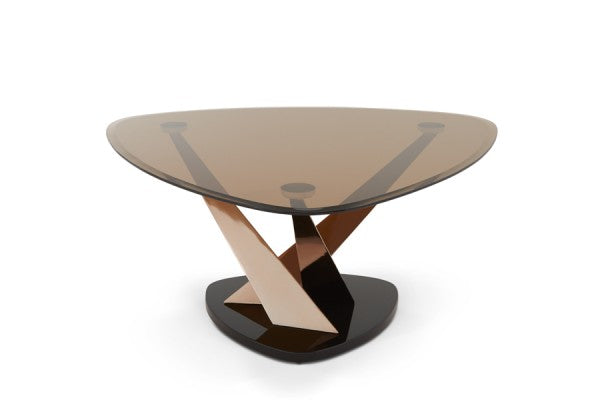 Lidia Glass Coffee Table - Rose Gold