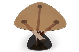 Lidia Glass Lamp Table - Rose Gold