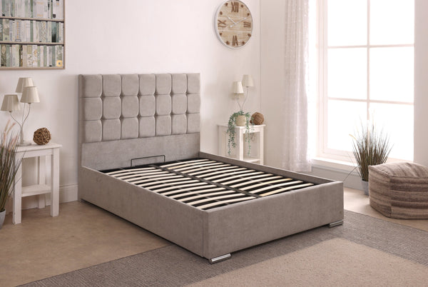 Milo 48inch 6ft Super King Size Upholstered Bed Frame with Ottoman Option