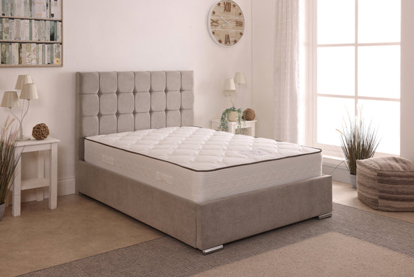 Milo 48inch 5ft King Size Upholstered Bed Frame with Ottoman Option