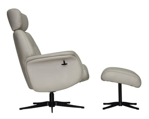 Maia Reclining Swivel Chair with Footstool