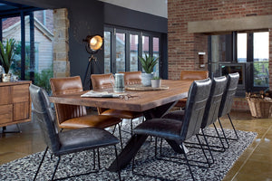 Saka 2m Oak Dining Table with Steel Base