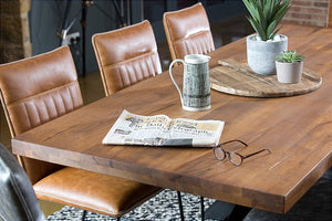 Saka 2m Oak Dining Table with Steel Base
