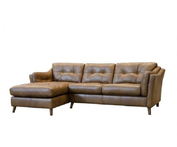 Saddler Leather Chaise Sofa