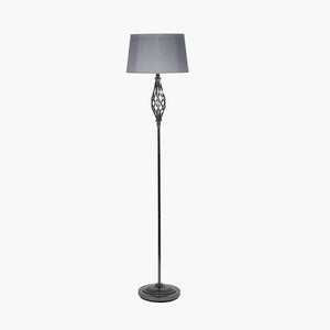 Black Chrome Metal Twist Floor Lamp