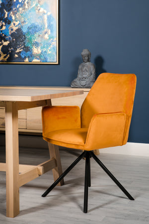 Utopia Velvet Dining Chair Orange