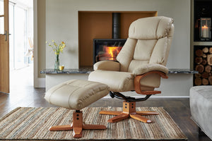 Napoli Reclining Swivel Chair with Footstool