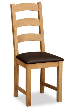 Salford Lite Ladder Chair with Brown PU