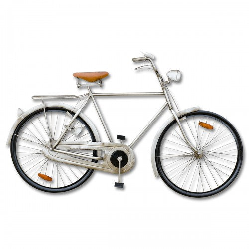 Silver 3d Hanging Bike Wall Art