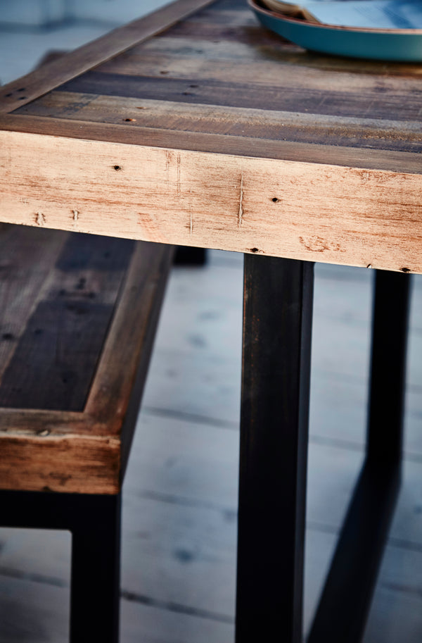 Nassau Extending 140cm - 180cm Dining Table in Solid Reclaimed Wood