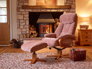 Napoli Reclining Swivel Chair with Footstool